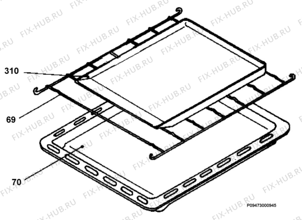 Взрыв-схема плиты (духовки) Zanussi ZC500W - Схема узла Section 5